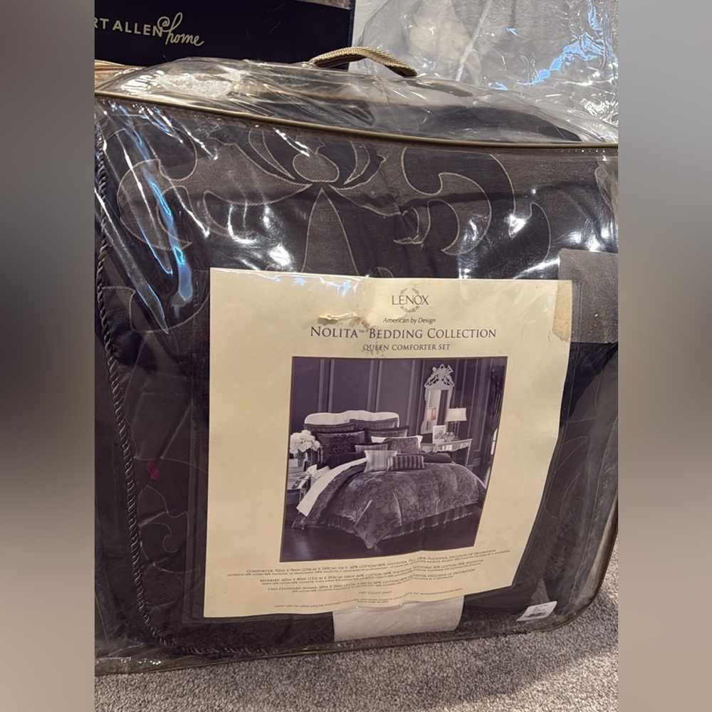 Lenox Nolita Queen Comforter Set Euro Shams, Bedskirt, Shams